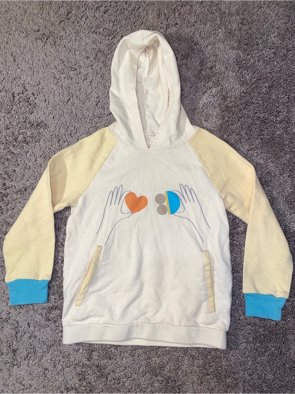 Dot Dot Smile Hoodie Boys Size 5 6 Yellow Outdoor Summer Beach Sweatshirt